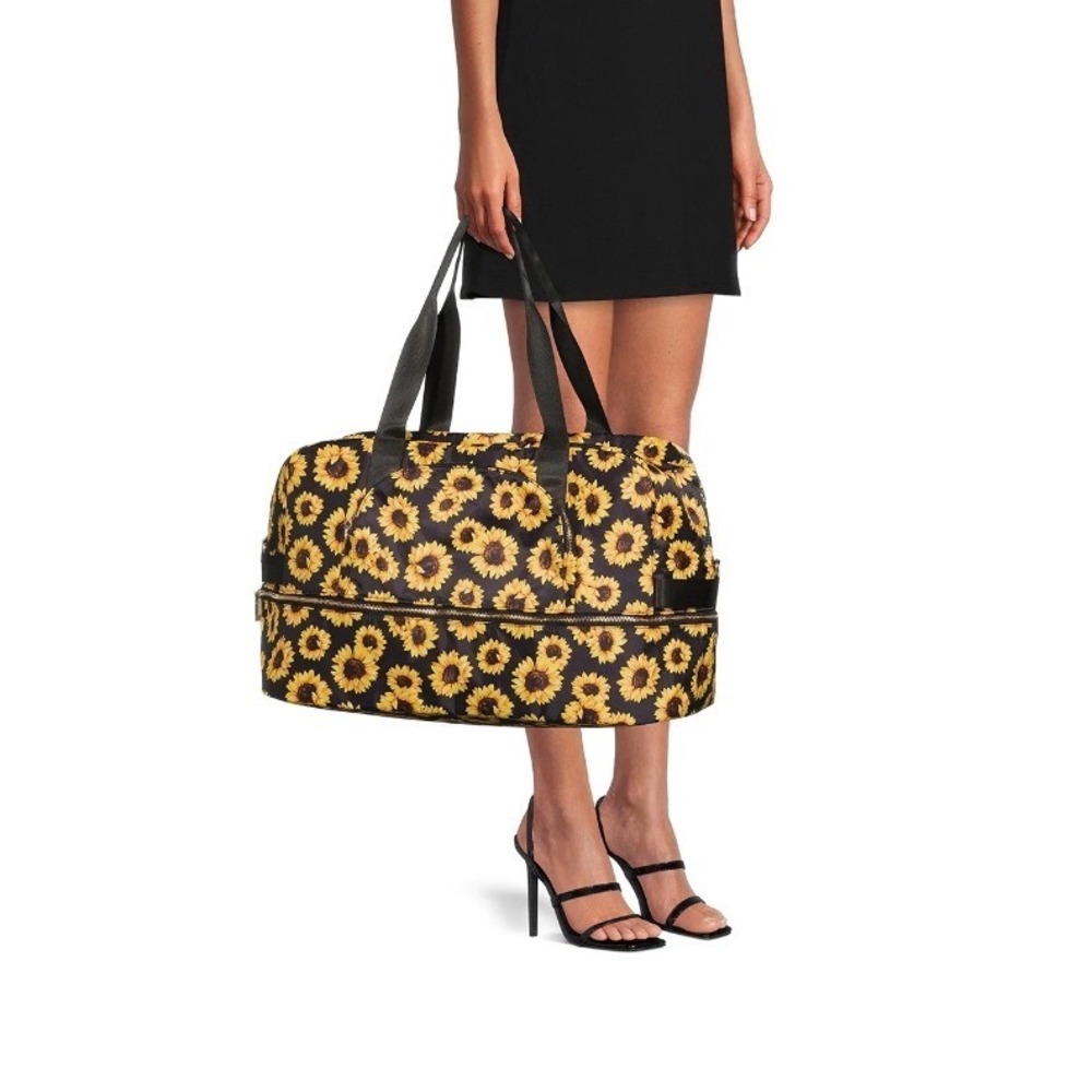Sunflower Print Duffel Bag Weekender‎ Travel Gym Carry On